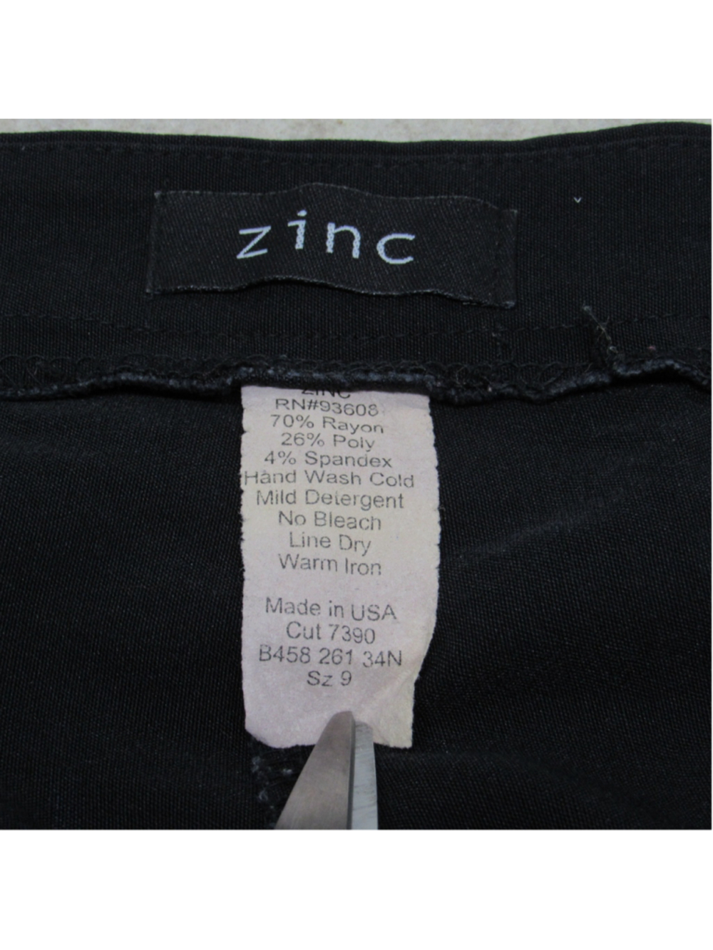 VTG Y2K Zinc Black Flared Pants Trouser Size 9 Made in USA High Stretch Mid Rise - Picture 5 of 5